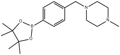 1-メチル-4-[4-(4,4,5,5-テトラメチル-1,3,2-ジオキサボロラン-2-イル)ベンジル]ピペラジン 化学構造式