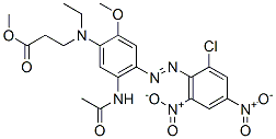 methyl N-[5-(acetylamino)-4-[(2-chloro-4,6-dinitrophenyl)azo]-2-methoxyphenyl]-N-ethyl-beta-alaninate Structure