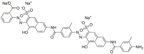 2-[[6-[[4-[[6-[(4-amino-3-methylbenzoyl)amino]-1-hydroxy-3-sulpho-2-naphthyl]azo]-3-methylbenzoyl]amino]-1-hydroxy-3-sulpho-2-naphthyl]azo]benzoic acid, sodium salt|