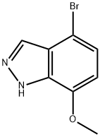 4-ブロモ-7-メトキシ-1H-インダゾール 化学構造式