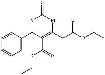 6-(2-エトキシ-2-オキソエチル)-2-オキソ-4-フェニル-1,2,3,4-テトラヒドロ-5-ピリミジンカルボン酸エチル 化学構造式