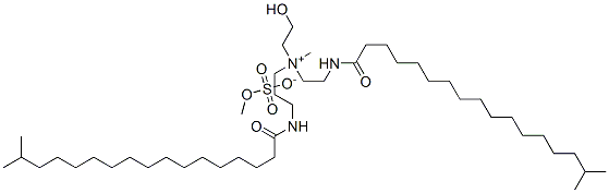 (2-hydroxyethyl)methyl[3-[(1-oxoisooctadecyl)amino]propyl][2-[(1-oxoisooctadecyl)amino]ethyl]ammonium methyl sulphate 结构式