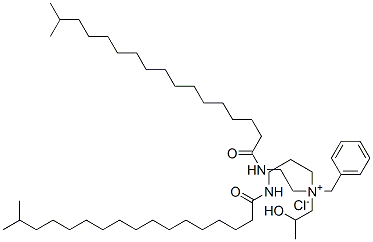 benzyl(2-hydroxypropyl)[2-[(1-oxoisooctadecyl)amino]ethyl][3-[(1-oxoisooctadecyl)amino]propyl]ammonium chloride 结构式