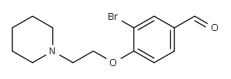 3-ブロモ-4-[2-(ピペリジノ)エトキシ]ベンズアルデヒド 化学構造式