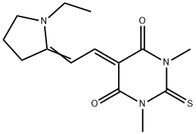 5-[(1-ethylpyrrolidin-2-ylidene)ethylidene]dihydro-1,3-dimethyl-2-thioxo-1H,5H-pyrimidine-4,6-dione|