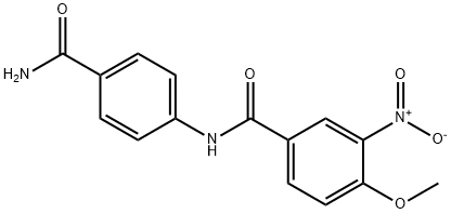 N-[4-(aminocarbonyl)phenyl]-4-methoxy-3-nitrobenzamide 结构式