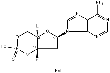 2'-デオキシアデノシン3',5'-りん酸ナトリウム 化学構造式