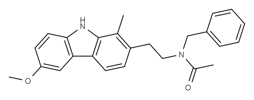 N-[2-(6-methoxy-1-methyl-9H-carbazol-2-yl)ethyl]-N-(phenylmethyl)acetamide 结构式
