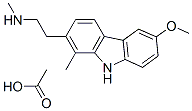 6-メトキシ-N,1-ジメチル-9H-カルバゾール-2-エタンアミン・酢酸 化学構造式