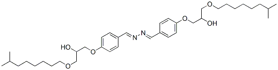 4-[2-ヒドロキシ-3-(7-メチルオクチルオキシ)プロポキシ]ベンズアルデヒド[[4-[2-ヒドロキシ-3-(7-メチルオクチルオキシ)プロポキシ]フェニル]メチレン]ヒドラゾン 化学構造式