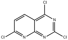 2,4,7-トリクロロピリド[2,3-D]ピリミジン 化学構造式