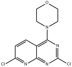 4-(2,7-ジクロロピリド[2,3-D]-ピリミジン-4-イル)モルホリン 化学構造式