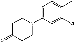 1-(3-クロロ-4-メチルフェニル)ピペリジン-4-オン 化学構造式