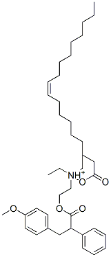 diethyl[2-[3-(p-methoxyphenyl)-2-phenylpropionyloxy]ethyl]ammonium oleate  Structure
