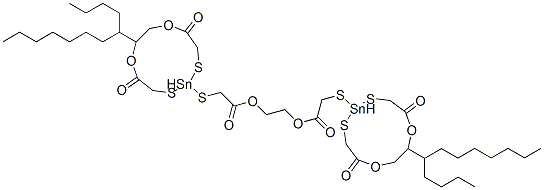ethylene bis[[(8-dodecyl-5,11-dioxo-1,4-dioxa-7,9-dithia-8-stannacycloundec-8-yl)thio]acetate]  Structure