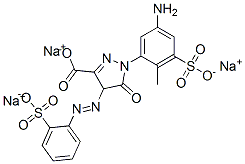 trisodium 1-(5-amino-2-methyl-3-sulphonatophenyl)-4,5-dihydro-5-oxo-4-[(2-sulphonatophenyl)azo]-1H-pyrazole-3-carboxylate  Structure