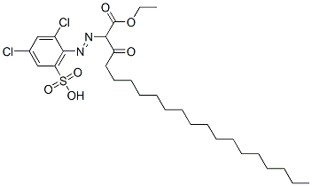 2-(2,4-ジクロロ-6-スルホフェニルアゾ)-3-オキソイコサン酸1-エチル 化学構造式