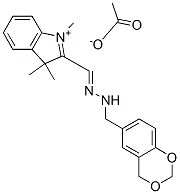 2-[(4H-1,3-benzodioxin-6-ylmethylhydrazono)methyl]-1,3,3-trimethyl-3H-indolium acetate Struktur