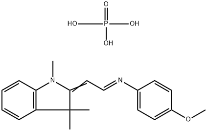 N-[(1,3-dihydro-1,3,3-trimethyl-2H-indol-2-ylidene)ethylidene]-p-anisidine phosphate Struktur