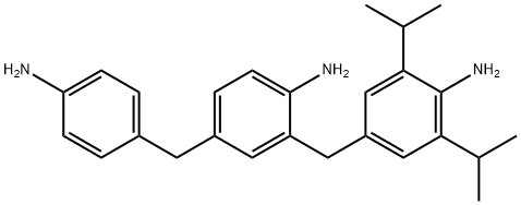 2-[(4-amino-3,5-diisopropylphenyl)methyl]-4-[(4-aminophenyl)methyl]aniline Struktur