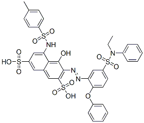 3-[[5-[(ethylphenylamino)sulphonyl]-2-phenoxyphenyl]azo]-4-hydroxy-5-[[(p-tolyl)sulphonyl]amino]naphthalene-2,7-disulphonic acid Structure