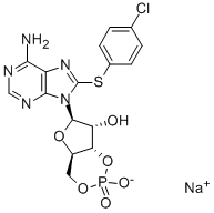 8-(4-CHLOROPHENYLTHIO)-ADENOSINE 3':5'-CYCLIC MONOPHOSPHATE SODIUM SALT Structure