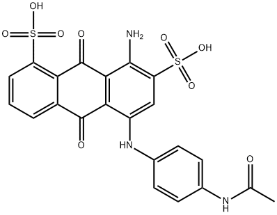 5-[[4-(acetylamino)phenyl]amino]-8-amino-9,10-dihydro-9,10-dioxoanthracene-1,7-disulphonic acid Struktur