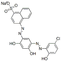 4-[[5-[(5-chloro-2-hydroxyphenyl)azo]-2,4-dihydroxyphenyl]azo]naphthalene-1-sulphonic acid, sodium salt  Structure