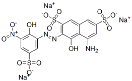 5-amino-4-hydroxy-3-[(2-hydroxy-3-nitro-5-sulphophenyl)azo]naphthalene-2,7-disulphonic acid, sodium salt Struktur