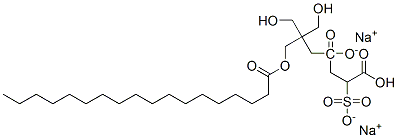 disodium 4-[2,2-bis(hydroxymethyl)-3-[(1-oxooctadecyl)oxy]propyl] 2-sulphonatosuccinate Structure