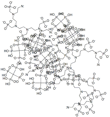 decapotassium hexahydrogen [ethane-1,2-diylbis[[(phosphonatomethyl)imino]ethane-2,1-diyl[(phosphonatomethyl)imino]ethane-2,1-diylnitrilobis(methylene)]]tetrakisphosphonate Struktur