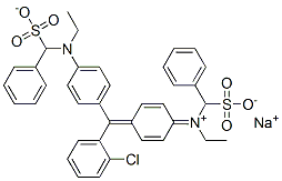 hydrogen [4-[(2-chlorophenyl)[4-[ethyl(sulphonatobenzyl)amino]phenyl]methylene]cyclohexa-2,5-dien-1-ylidene](ethyl)(sulphonatobenzyl)ammonium, sodium salt 结构式