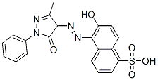 5-[[(4,5-ジヒドロ-3-メチル-5-オキソ-1-フェニル-1H-ピラゾール)-4-イル]アゾ]-6-ヒドロキシ-1-ナフタレンスルホン酸 化学構造式