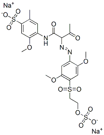 4-[2-[4-[2-(Sulfooxy)ethylsulfonyl]-2,5-dimethoxyphenylazo]-3-oxobutyrylamino]-5-methoxy-2-methylbenzenesulfonic acid disodium salt 结构式