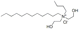 N-ブチル-N,N-ビス(2-ヒドロキシエチル)-1-ドデカンアミニウム・クロリド 化学構造式