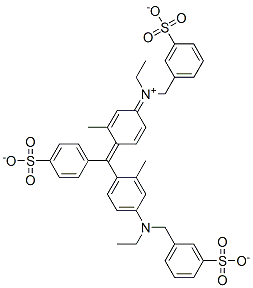 dihydrogen (ethyl)[4-[alpha-[4-[ethyl(3-sulphonatobenzyl)amino]-o-tolyl]-4-sulphonatobenzylidene]-3-methylcyclohexa-2,5-dien-1-ylidene](3-sulphonatobenzyl)ammonium 结构式
