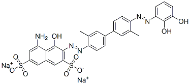 5-amino-3-[[4'-[(dihydroxyphenyl)azo]-3,3'-dimethyl[1,1'-biphenyl]-4-yl]azo]-4-hydroxynaphthalene-2,7-disulphonic acid, sodium salt 结构式