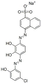 4-[[[(5-chloro-2-hydroxyphenyl)azo]dihydroxyphenyl]azo]naphthalene-1-sulphonic acid, sodium salt Structure