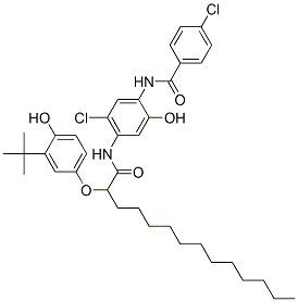 N-[4-[[2-[3-(tert-butyl)-4-hydroxyphenoxy]-1-oxotetradecyl]amino]-5-chloro-2-hydroxyphenyl]-4-chlorobenzamide Structure