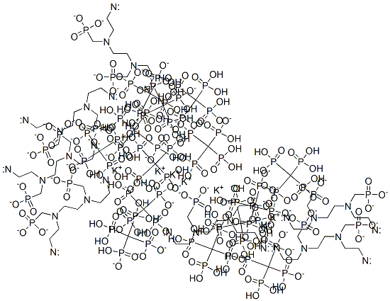 heptapotassium pentahydrogen [ethane-1,2-diylbis[[(phosphonatomethyl)imino]ethane-2,1-diylnitrilobis(methylene)]]tetrakisphosphonate Structure