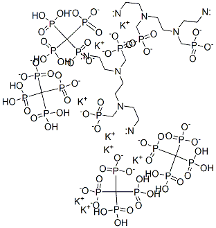 octapotassium tetrahydrogen [ethane-1,2-diylbis[[(phosphonatomethyl)imino]ethane-2,1-diylnitrilobis(methylene)]]tetrakisphosphonate 结构式