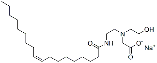 sodium (Z)-N-(2-hydroxyethyl)-N-[2-[(1-oxo-9-octadecenyl)amino]ethyl]glycinate 结构式