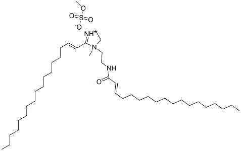 2-(heptadecenyl)-4,5-dihydro-1-methyl-1-[2-[(1-oxooctadecenyl)amino]ethyl]-1H-imidazolium methyl sulphate Struktur