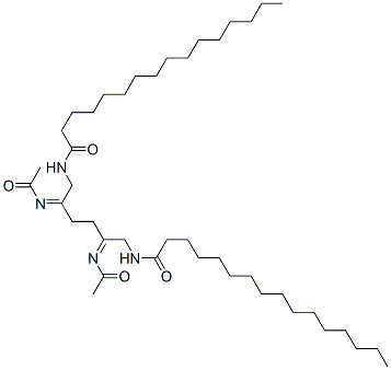 N,N'-[ethane-1,2-diylbis[(acetylimino)ethane-2,1-diyl]]bishexadecan-1-amide,93923-74-1,结构式