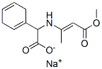 α-[[(E)-3-メトキシ-1-メチル-3-オキソ-1-プロペニル]アミノ]-1,4-シクロヘキサジエン-1-酢酸ナトリウム 化学構造式