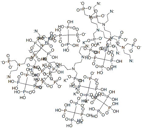 octapotassium hexahydrogen [[(phosphonatomethyl)imino]bis[ethylene[(phosphonatomethyl)imino]ethylenenitrilobis(methylene)]]tetrakisphosphonate 结构式