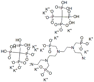 tetradecapotassium [[(phosphonatomethyl)imino]bis[ethylene[(phosphonatomethyl)imino]ethylenenitrilobis(methylene)]]tetrakisphosphonate Struktur