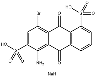 disodium 1-amino-4-bromo-9,10-dihydro-9,10-dioxoanthracene-2,5-disulphonate  Struktur