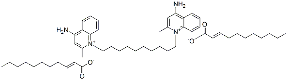 1,1'-(decane-1,10-diyl)bis[4-amino-2-methylquinolinium] diundecenoate Structure