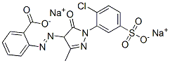 disodium 2-[[1-(2-chloro-5-sulphonatophenyl)-4,5-dihydro-3-methyl-5-oxo-1H-pyrazol-4-yl]azo]benzoate Struktur